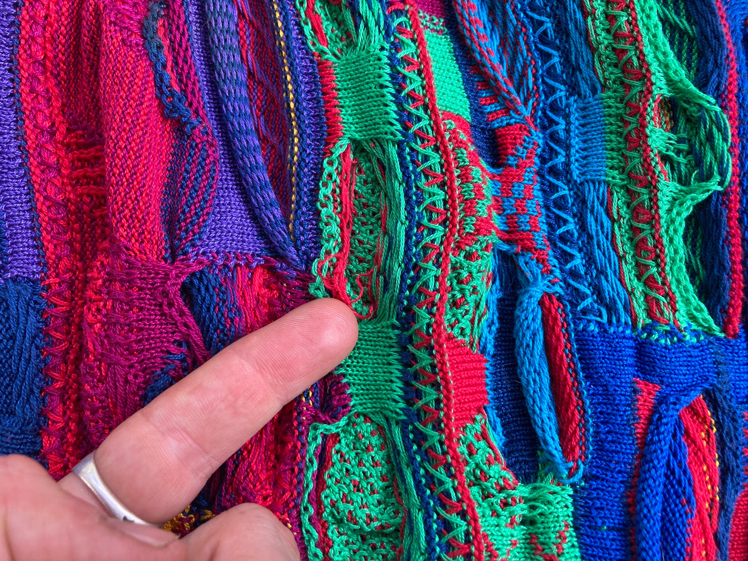 Vintage 1990s Authentic COOGI 3D Mosaic Multi Color Textured Vintage 1990s Authentic COOGI 3D Mosaic Multi Color Textured