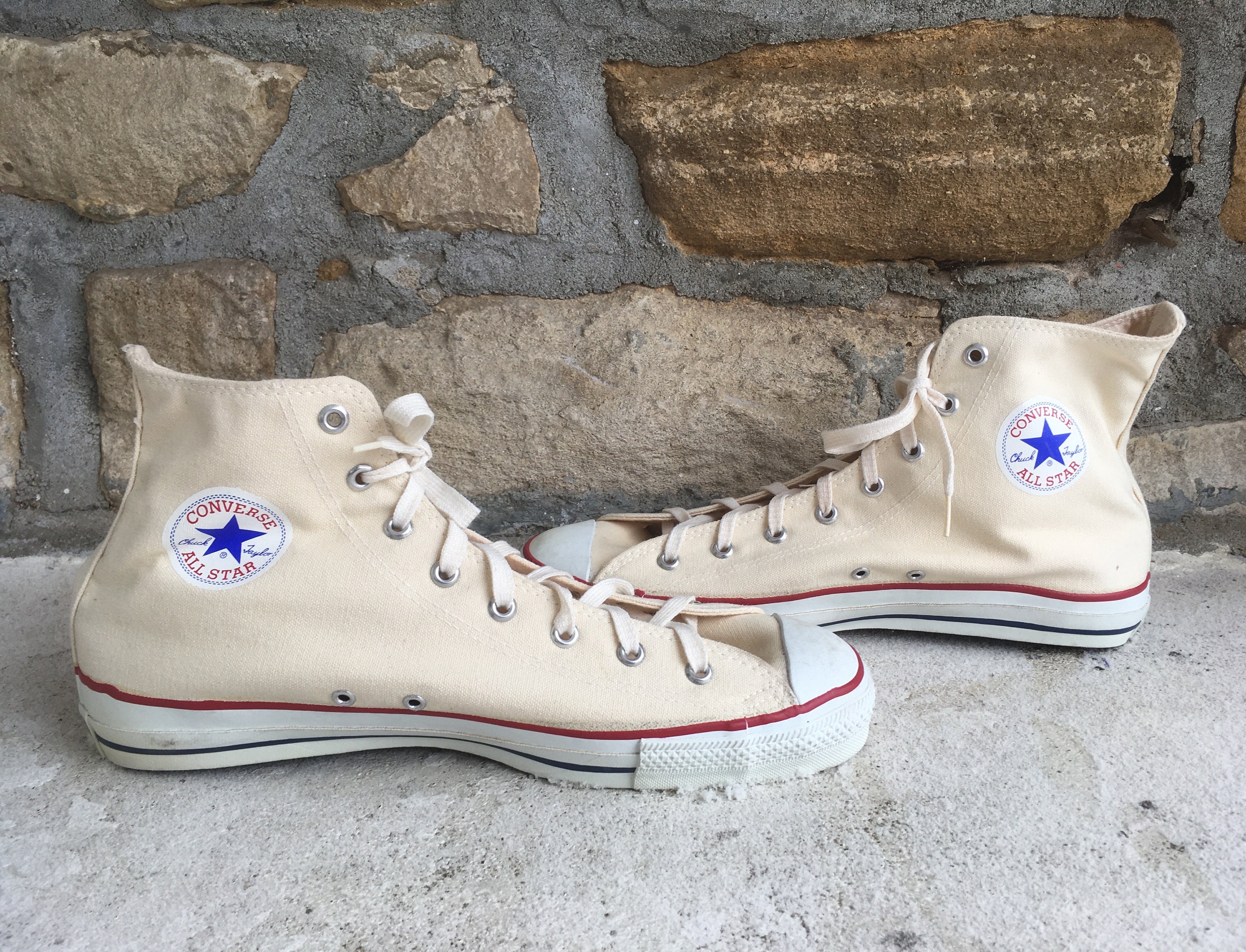 Vintage 1990s Mens CONVERSE All Star White Canvas High Top Etsy
