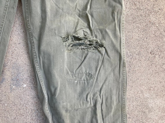 Vintage 1940s 1950s Army HBT Combat Trousers PANT… - image 3