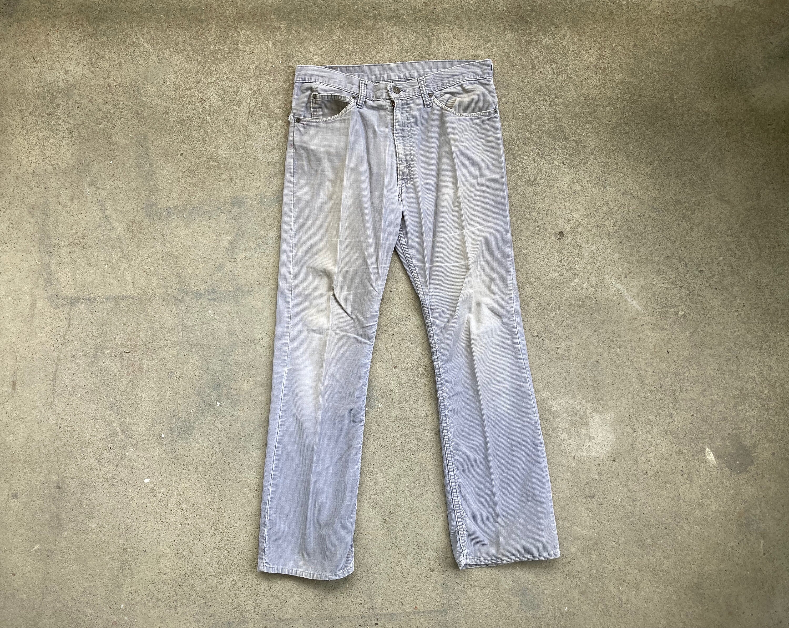 ヴィンテージ 1980 年代 LEVIS 517 グレー コーデュロイ ジッパー 