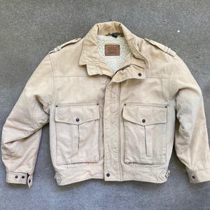 Chaqueta vaquera vintage LEVIS de los años 90 con forro de sherpa en color tostado, talla grande, estilo camionero, bomber, estilo hipster, de forro polar