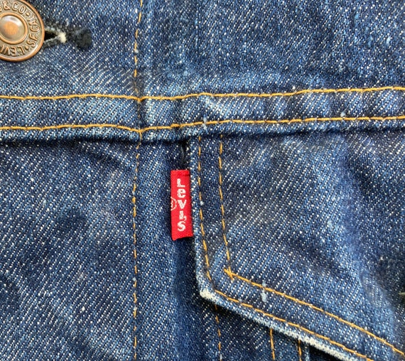 Vintage 1970s LEVIS Dark Indigo Denim Little E Wo… - image 3