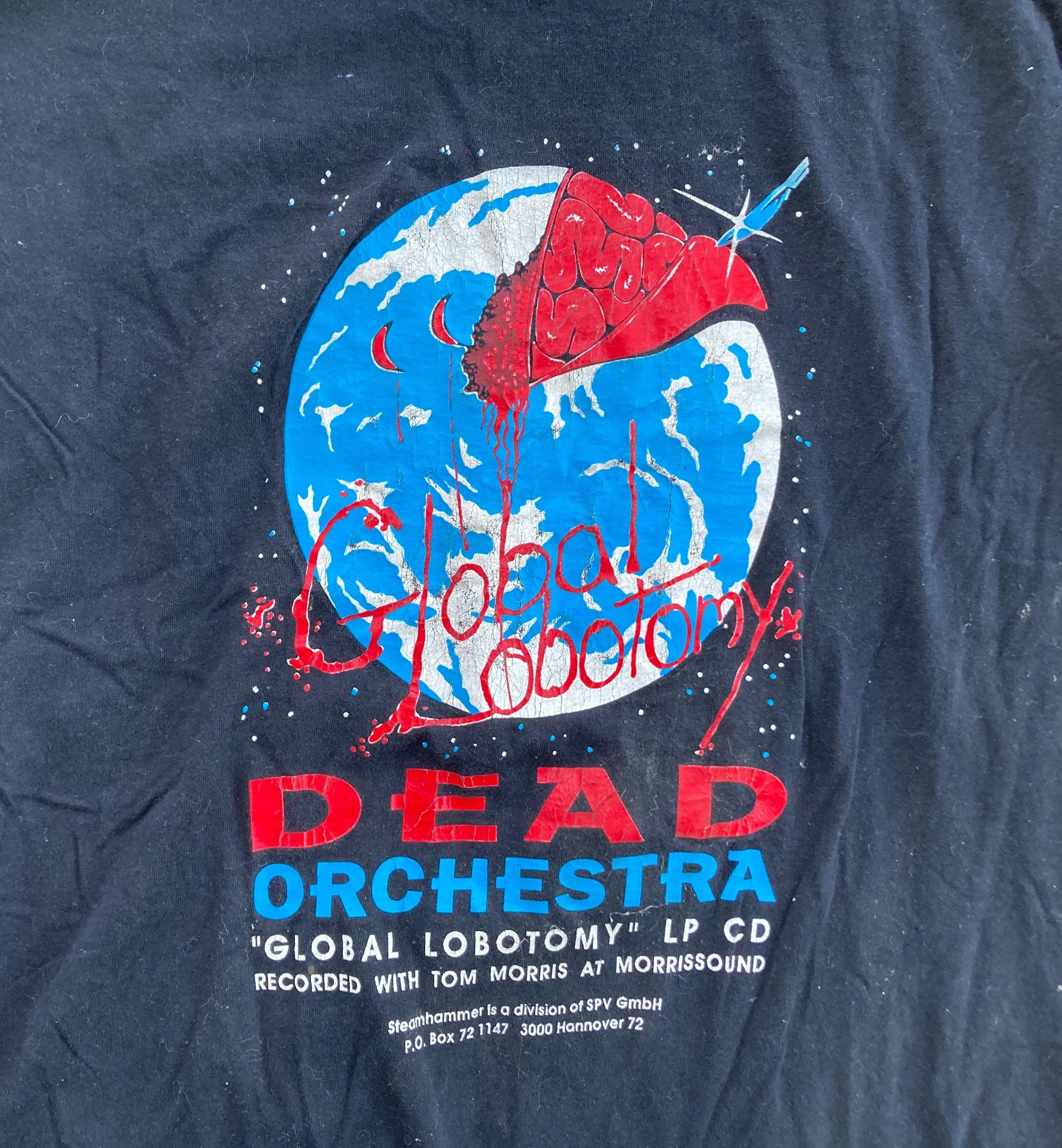 Vintage 1990s DEAD ORCHESTRA Global Lobotomy Black Cotton Crewneck 