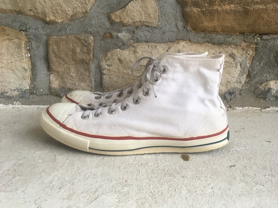 Sixties Floral Men/'s Black and White High Top Canvas Sneakers