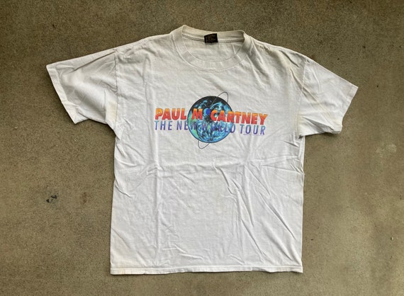 Vintage 1990s PAUL MCCARTNEY New World Tour 1993 White Concert T