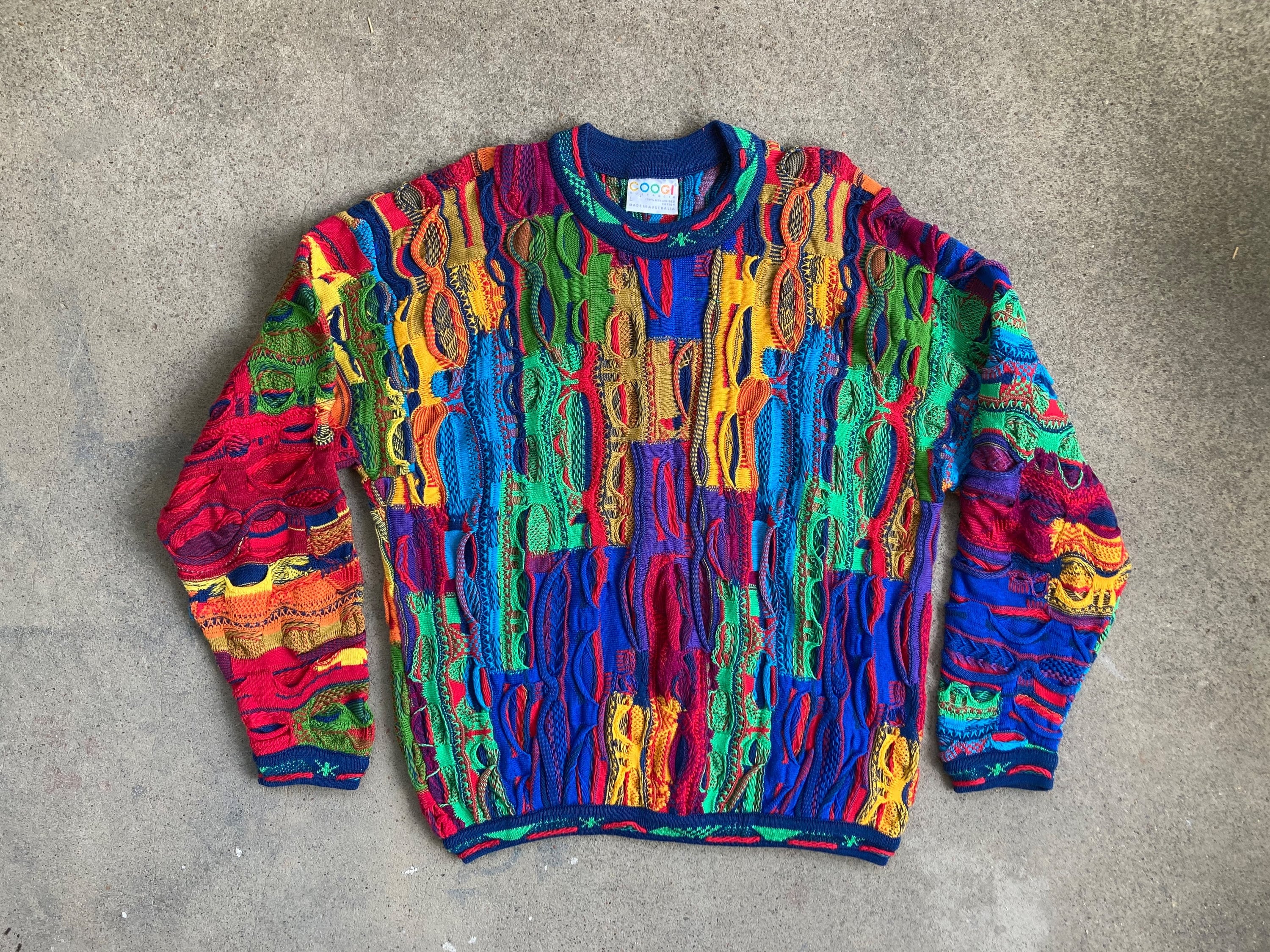 Vintage 90s Cotton Traders Mens Size Large COOGIE Style Biggie Sweater