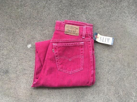 Vintage 1990s Womens LEVIS 900 Series Pink Red Ta… - image 1