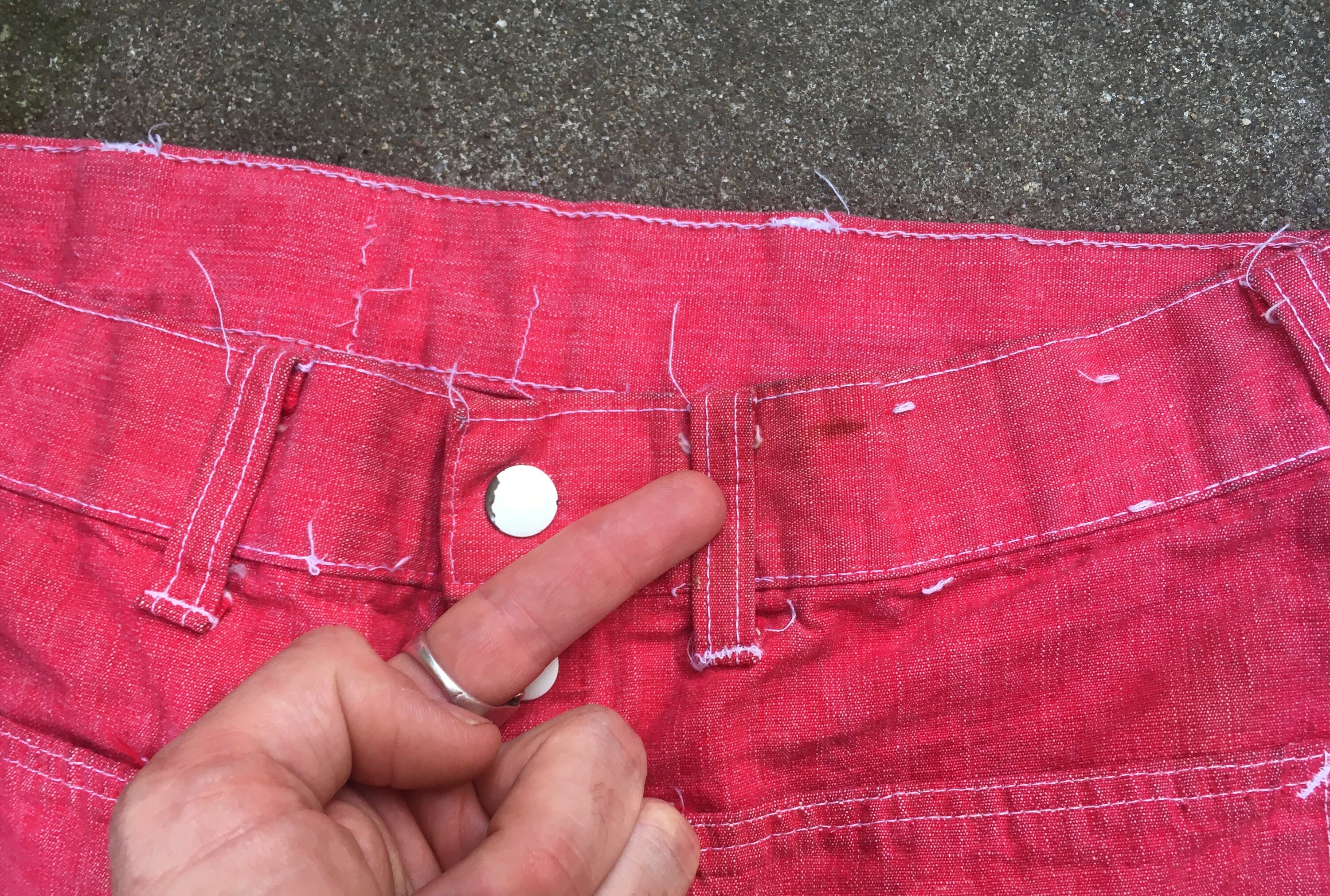 Vintage 1970s Brushed Red Snap Button Bell Bottom PANTS Size Vintage 1970s Brushed Red Snap Button Bell Bottom PANTS Size