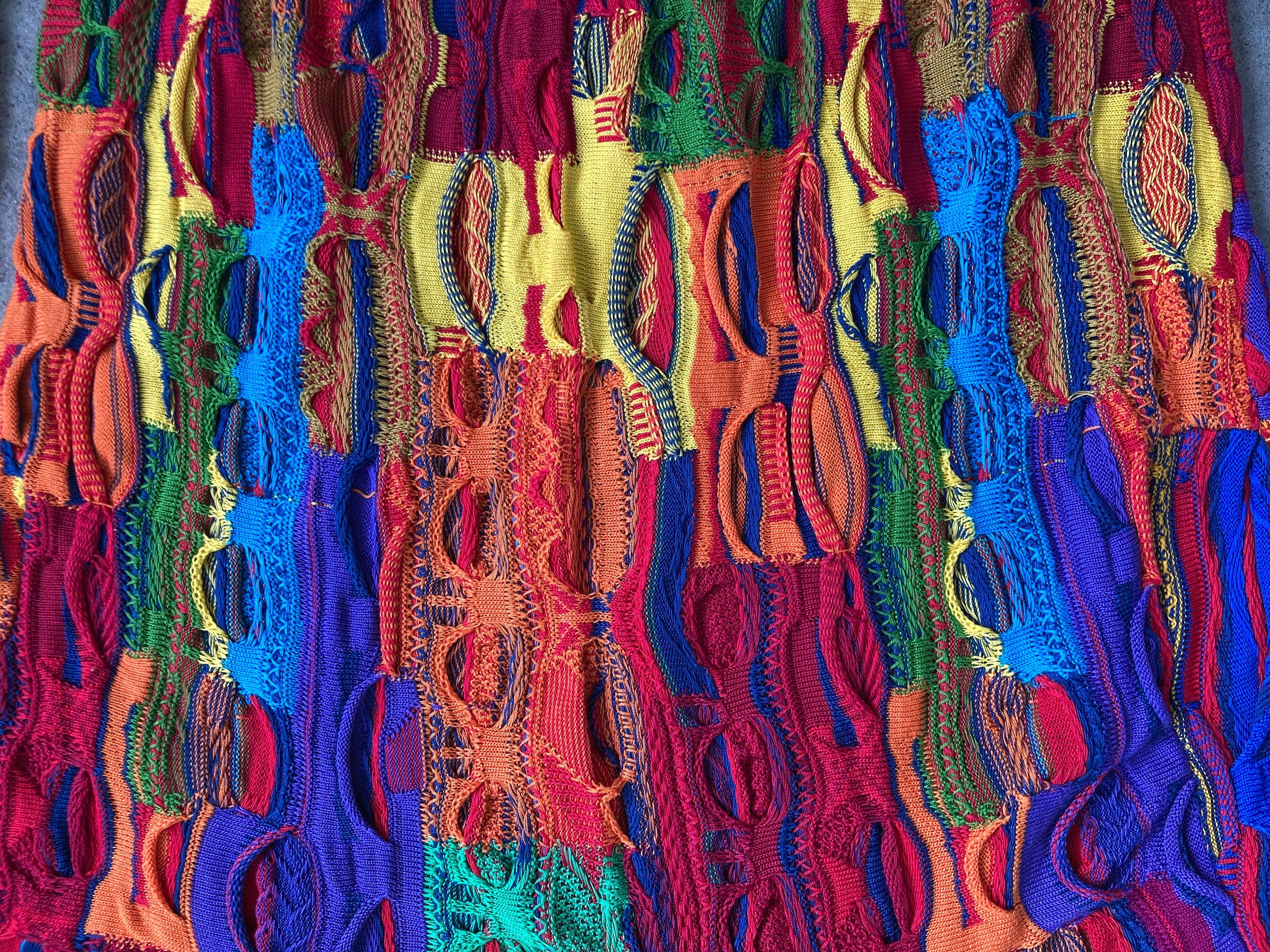 Vintage 1990s Authentic COOGI 3D Mosaic Multi Color Textured Vintage 1990s Authentic COOGI 3D Mosaic Multi Color Textured