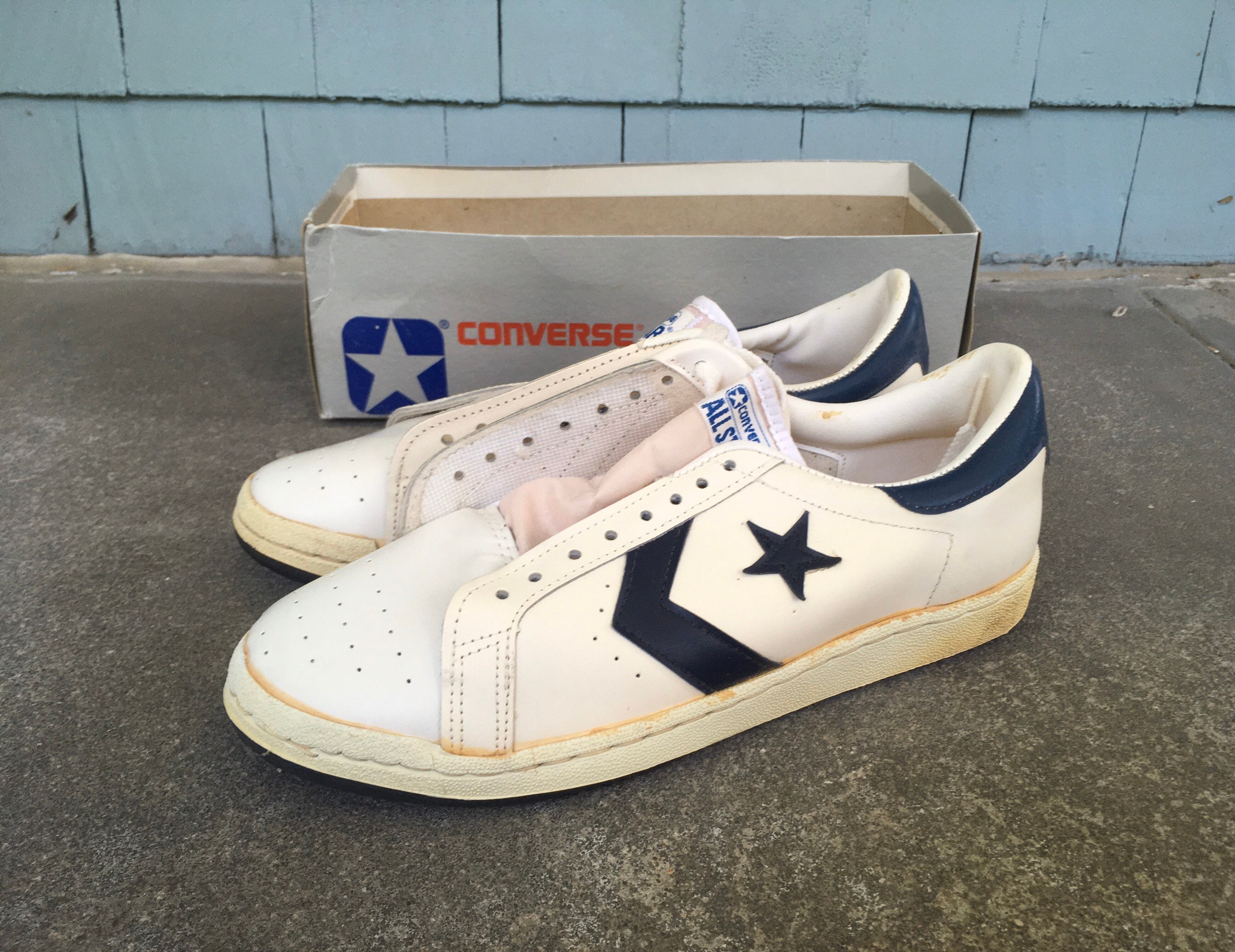 Vintage 1980s Mens CONVERSE One Star White Blue Leather Low - Etsy 日本