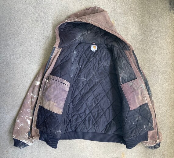 Vintage CARHARTT Super Distressed Brown Canvas USA Made Work