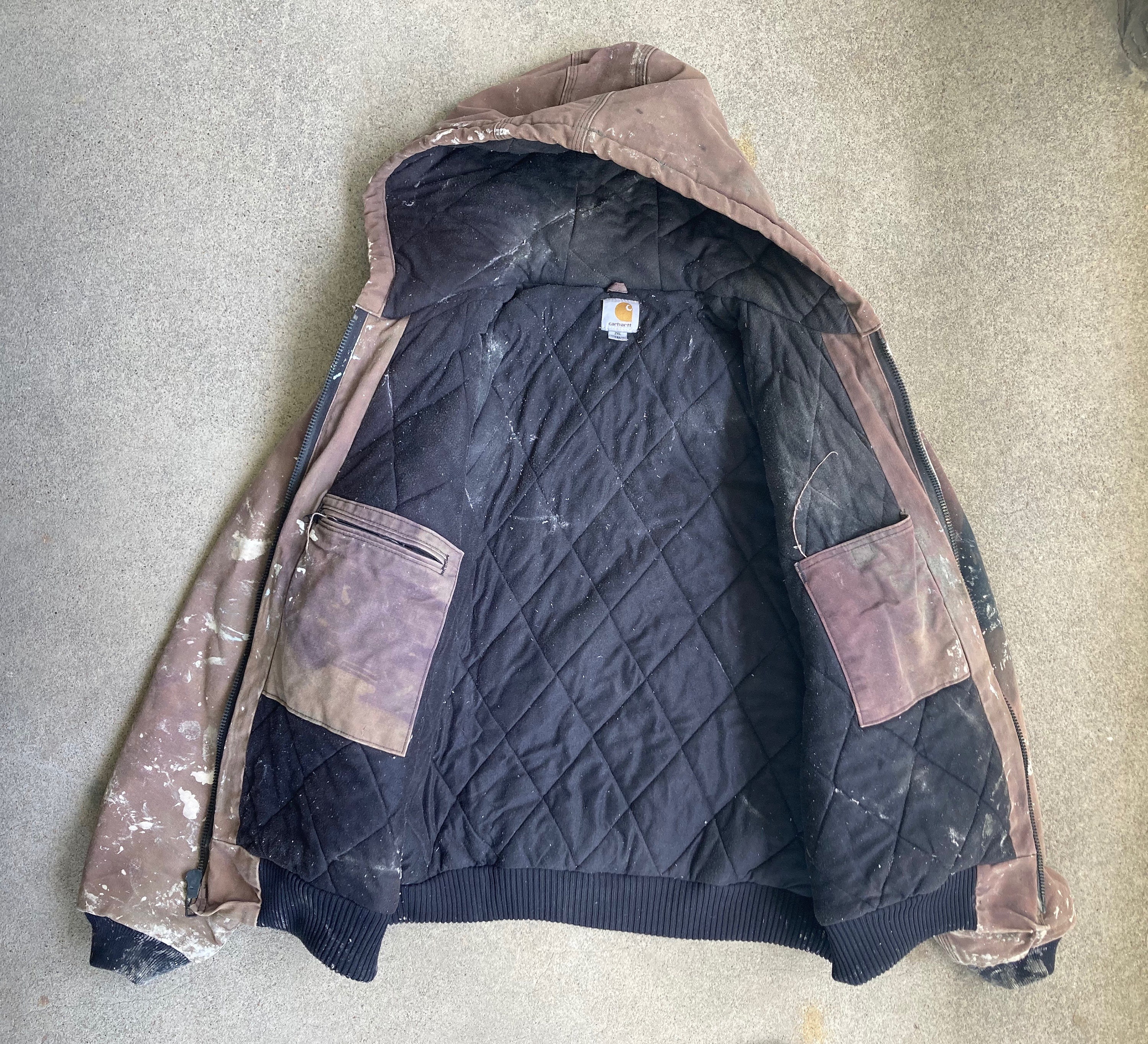 Vintage CARHARTT Super Distressed Brown Canvas USA Made Work