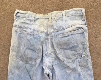 パンツ 60s Big Mac Carpenter Trousers Vintage 1960s Penneys BIG MAC Denim Super Distressed Faded