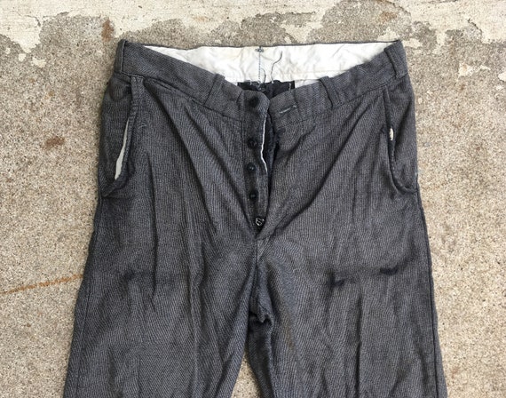 Vintage 1930 1940s Sanforized SALT & PEPPER Stripe