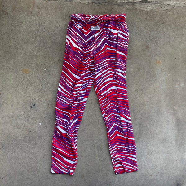 Vintage 1990s ZUBAZ Chicago Cubs Striped Cotton PANTS Size Extra Large Basetball MLB Sports College Football Basketball