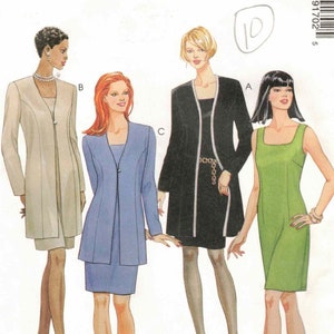 May include: McCall's sewing pattern envelope featuring illustrations of women in various outfits. The outfits include a light beige long jacket, a blue skirt suit, a black jacket with white trim, and a green sleeveless dress. The pattern number is 9170.
