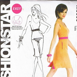 Sleeveless U-Neck Dress Waistband Fitted Side Pockets Easy to Sew A B C D Cup Fashion Star McCalls Sewing Pattern 6 8 10 12 14 16 18 20 22