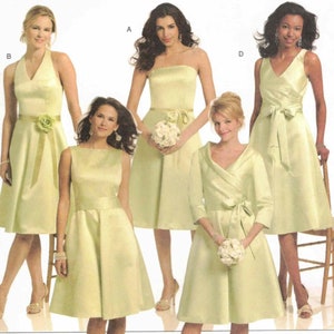 Formal Dress & Sash Fitted Bodice Flared Skirt Neck Variations Prom Bridesmaid Butterick 5322 Sewing Pattern Misses Plus Size 16 18 20 22 24