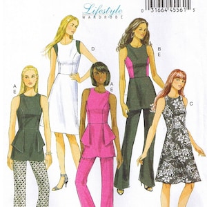 Princess Seam Tunic Dress Pants Wardrobe Easy to Sew Sewing Pattern 14 16 18 20 22 Butterick 6066 Sewing Pattern Plus Size 14 16 18 20 22