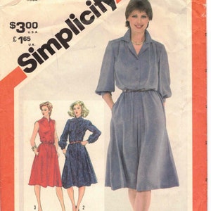 May include: Simplicity sewing pattern number 5242 for a dress. The pattern includes three different styles of dresses, one with long sleeves, one with short sleeves, and one sleeveless. The pattern is for size 16 miss.