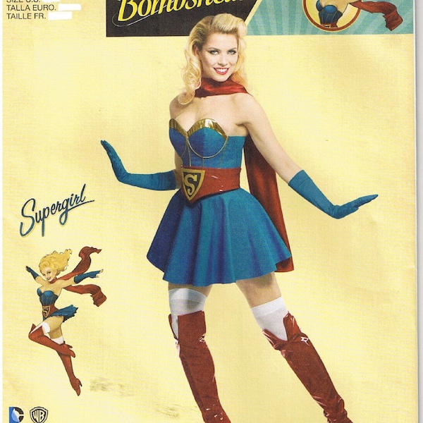 Super Girl DC Comic Bombshell Pinup Cosplay Costume Bustier Corset Top Skirt Panty Belt Boot Covers Simplicity Sewing Pattern 6 8 10 12 14