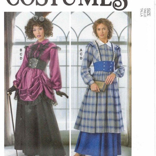 Victorian Steampunk Adventurer or 1800s 19th Century School Marm Country Teacher Cosplay Costume Sewing Pattern 6 8 10 12 14 16 18 20 22