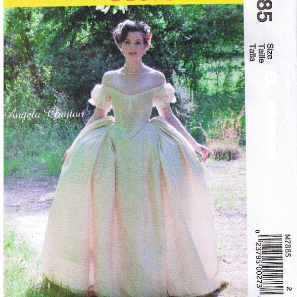18th Century 1700s Inspired Dress Full Skirt Boned Lace Up Bodice Brianna Outlander McCalls 7885 Costume Sewing Pattern Size 6 8 10 12 14
