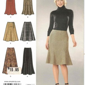 Princess Seam Skirts Fit & Flared Side Zipper Long Maxi or Knee Length Easy to Sew Simplicity 1560 Sewing Pattern Misses Size 14 16 18 20 22