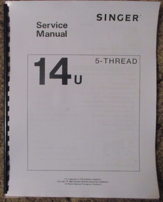 Singer 14U 5-Thread Serger Overlock Adjusters Service Repair Manual Book