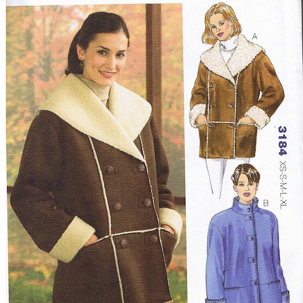 Jackets Single Double Breasted Stand Up Shawl Collar Fold Back Cuffs Kwik Sew 3184 Sewing Pattern XS S M L XL 31 32 34 35 37 38 40 41 43 45