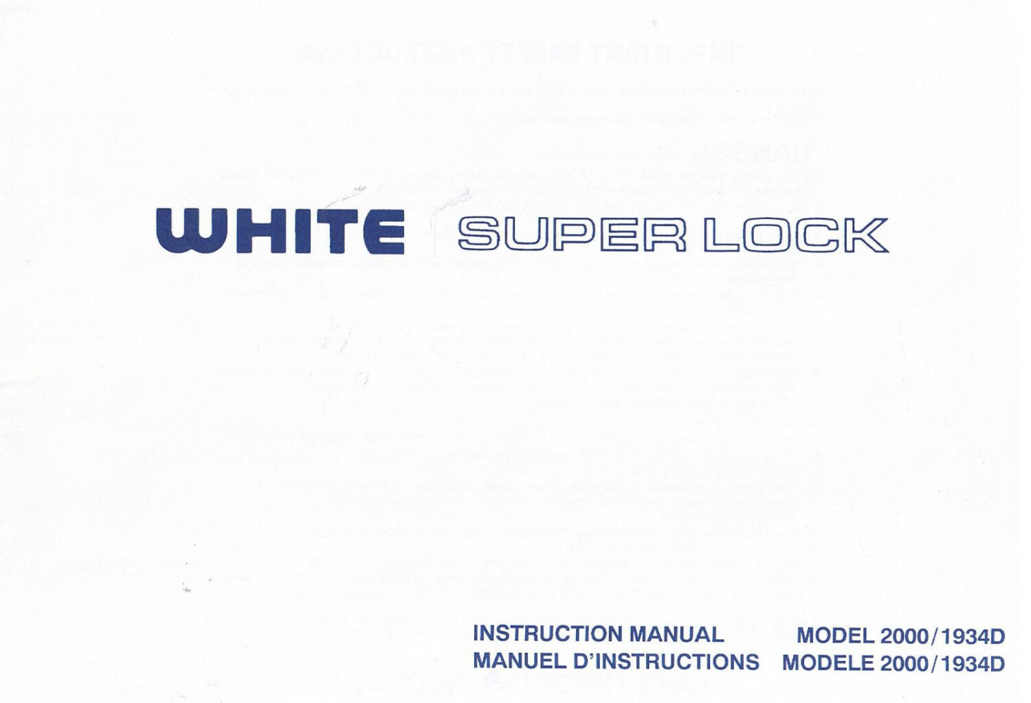 White Superlock 2000 ATS 1934D Serger Overlock Owners Users | Etsy