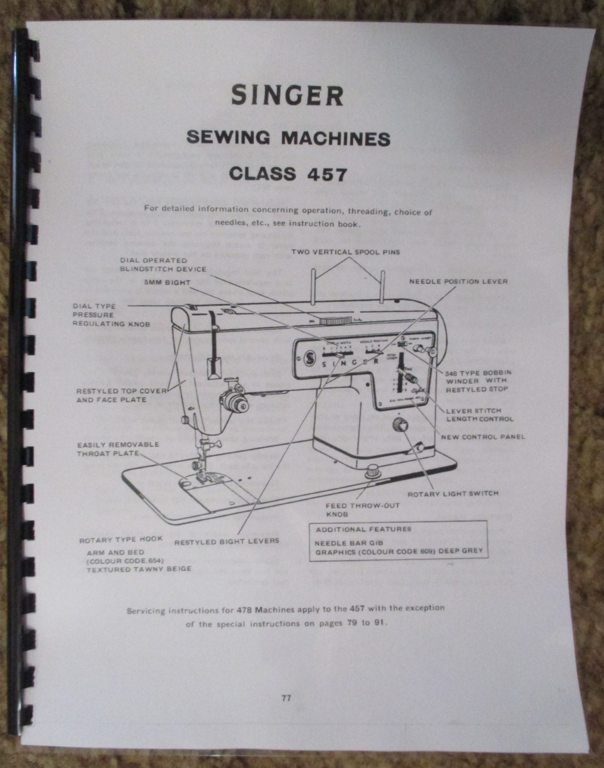 Singer machine à coudre modèle 457 Service réparation réglage Etsy