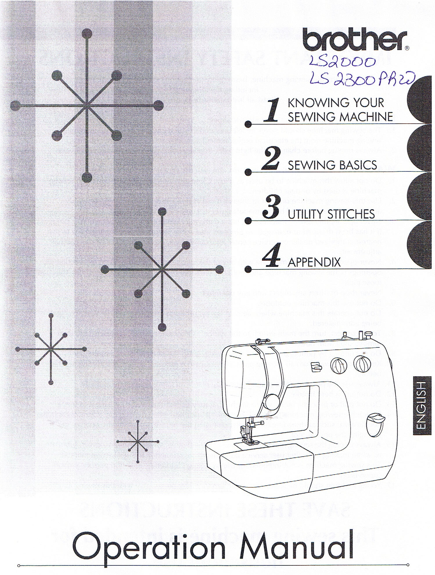 Brother LS2000 LS2300PRW Sewing Machine Operation Operating | Etsy