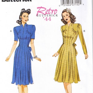 Vintage 40s 1940s Swan Neck Dress Front Yokes With Tuck Detail Etsy