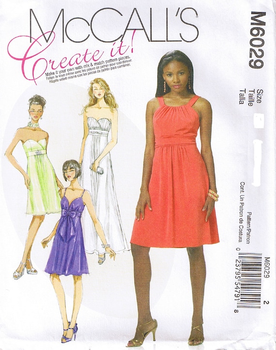 Strapless Spaghetti or Shoulder Strap Dress Empire Surplice Bra Top or  Gathered Neck Bodice Mccalls 6029 Sewing Pattern Plus 14 16 18 20 -   Israel