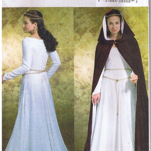 Storico rinascimentale principessa cucitura abito svasato capo cappuccio abito da sposa abito Butterick 4377 costume cosplay cartamodello taglia 6 8 10 12