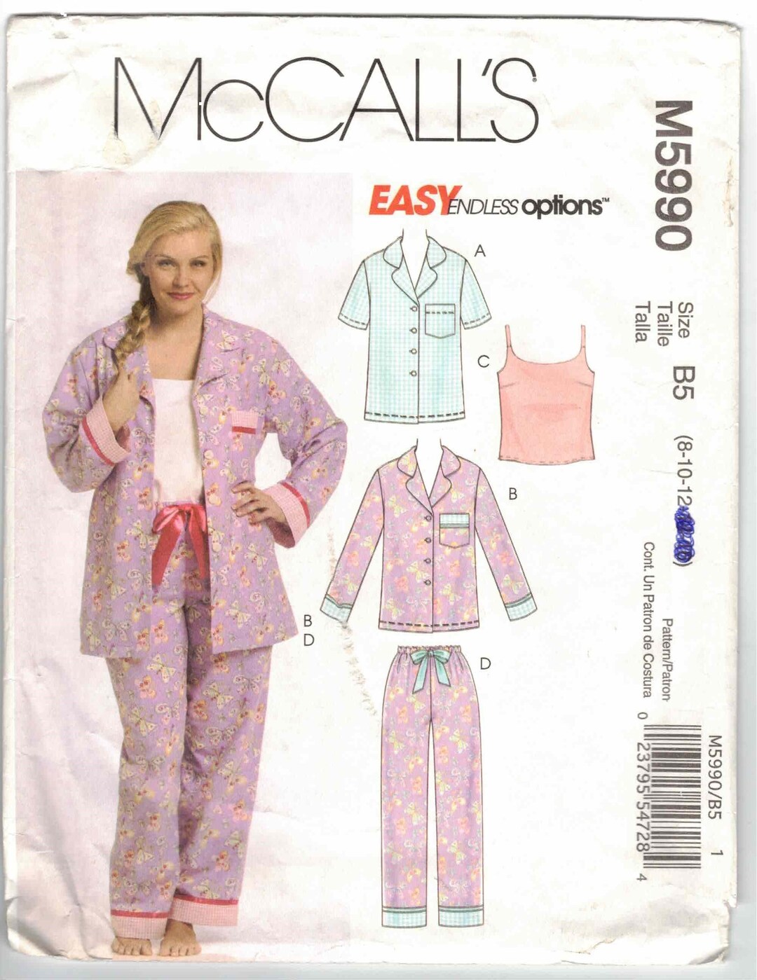 Lounge Wear Pajamas Wardrobe Easy to Sew Long or Short Sleeve Tops ...