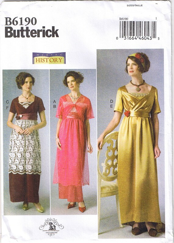 BUTTERICK 6108 VINTAGE RETRO 1912 TITANIC DOWNTON SUIT JACKET SKIRT PATTERN 6-14