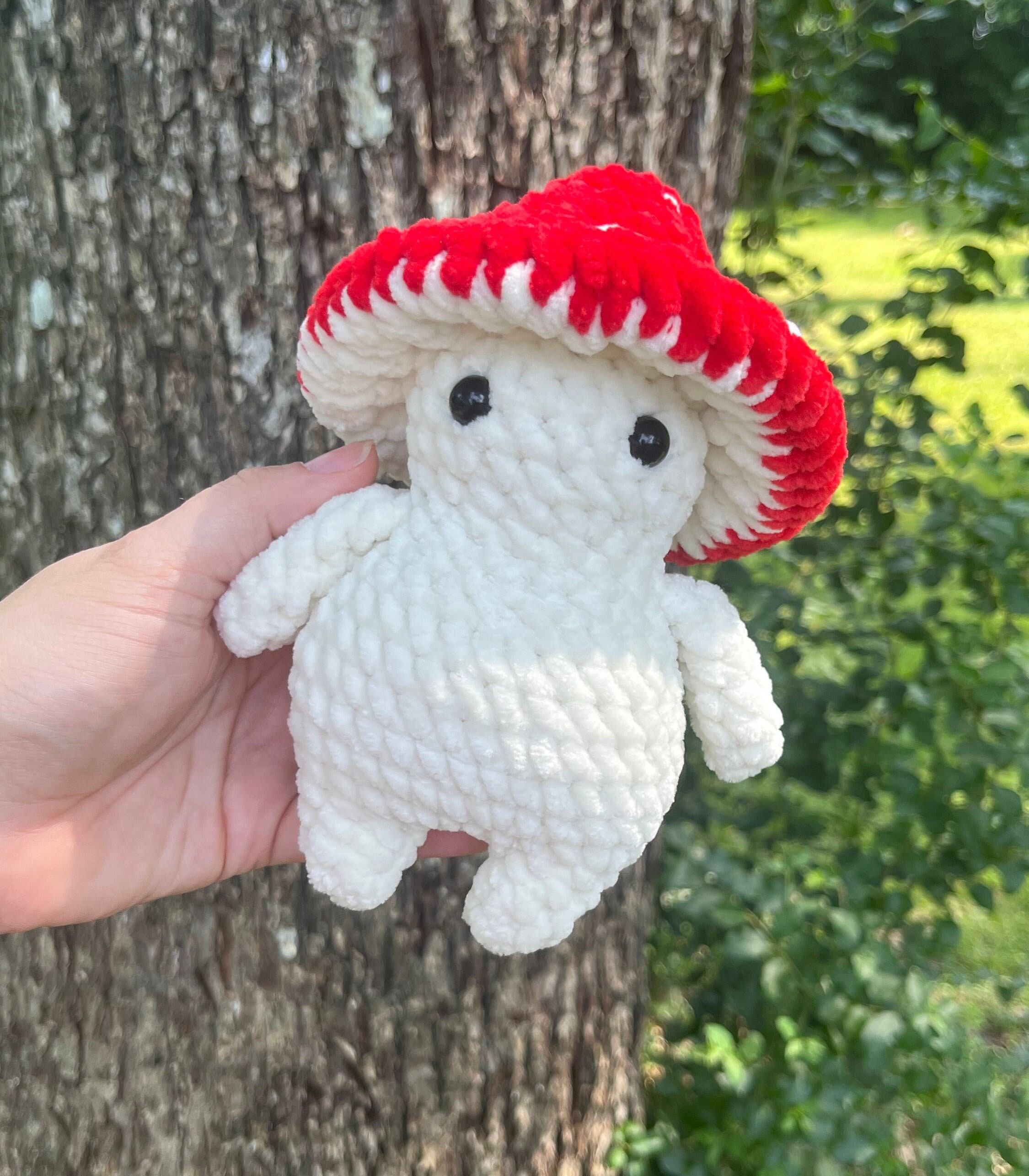 Patrón de crochet de costura baja para tejer el hongo Toadstool