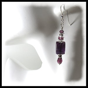 2450 February birthstone earrings, amethyst earrings, February birthstones, Purple earrings, amethyst jewelry, February jewelry, image 3