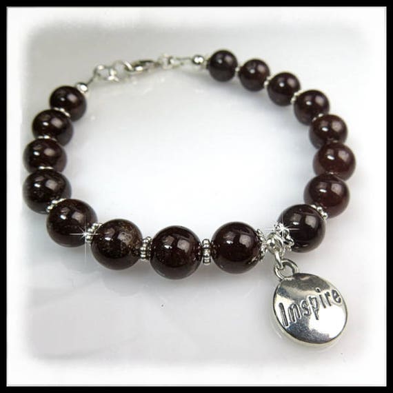 2207, January Birthstone Bracelet, Garnet Bracelet, Garnet Jewelry