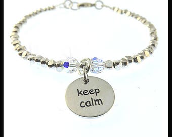 2234 Keep Calm Carry On bracelet, keeping calm, keep calm charm, charm bracelet, fine silver jewelry, find silver bracelet, silver jewelry