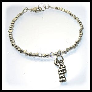 2233 Pulseira de prata fina com pingente de paquera, pulseira de charme de flerte, pulseira de prata fina, pulseira de empilhamento, pulseiras da moda, pulseiras de 8&quot;