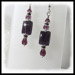 LR377 February birthstone earrings, amethyst earrings, February birthstones, Purple earrings, amethyst jewelry, February jewelry,