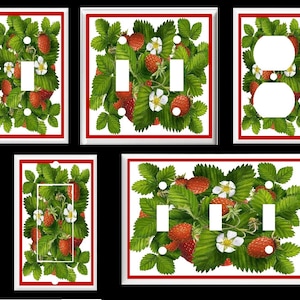 STRAWBERRY FRUIT #3 Light Switch Cover Plate or Outlet   Home  Decor  Kitchen Made in USA