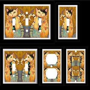 KLIMT CAT CALICO Light Switch Cover Plate or Outlet   Home  Decor