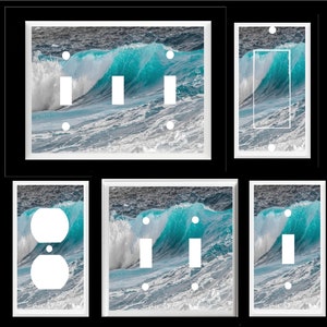 OCEAN WAVE SEA  #30  Light Switch Cover Plate or Outlet  Coastal Living Home Decor