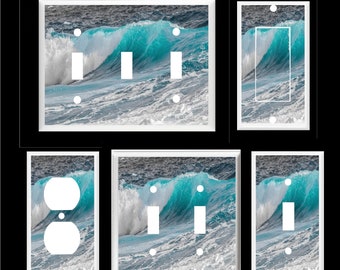 OCEAN WAVE SEA  #30  Light Switch Cover Plate or Outlet  Coastal Living Home Decor