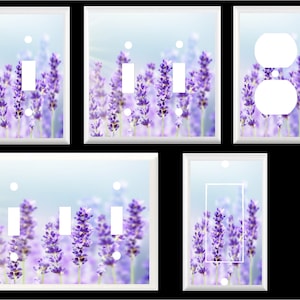 LAVENDER FIELDS FLORAL Light Switch Cover Plate or Outlet  Home Decor
