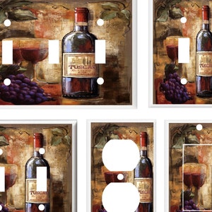 WINE AND GRAPE Wine Bottle Light Switch Cover Plates k 10 Kitchen Home Decor